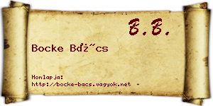 Bocke Bács névjegykártya